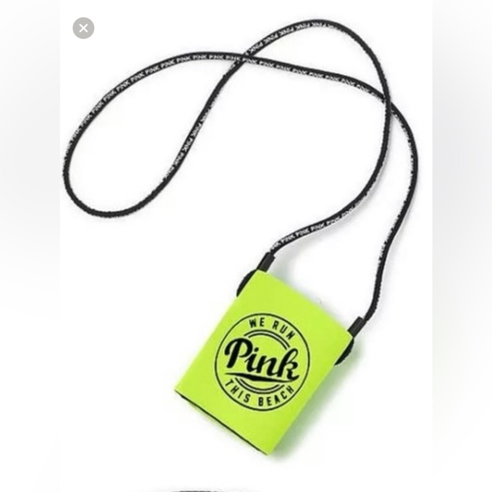 Victorias Secret Pink - Neon green Koozie